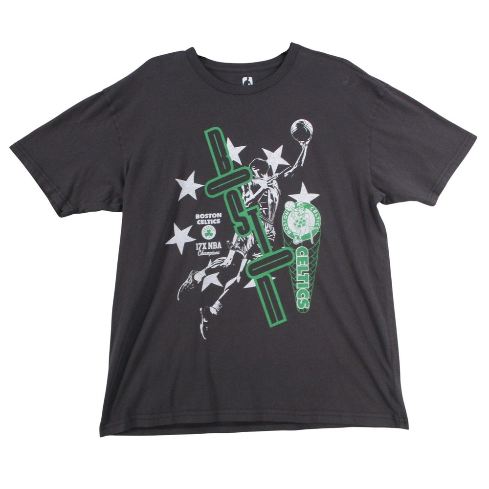 NBA Boston Celtics 17X Champions Graphic T-Shirt Mens Medium Gray Basketball Tee